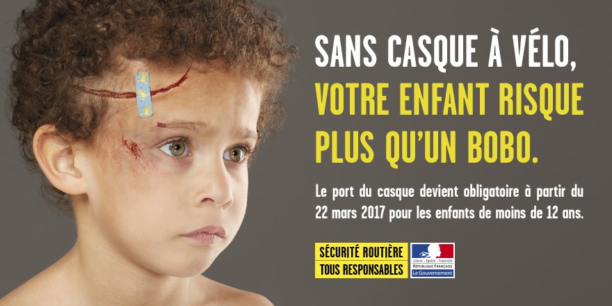Sécurité routière : port du casque obligatoire jusqu'à 12 ans