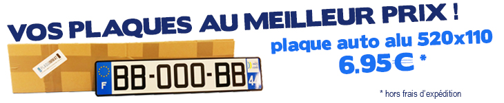 Toutes vos commandes de plaques d'immatriculation au meilleur prix