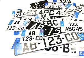 Colis plaques d'immatriculation