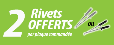 2 rivets OFFERT par plaque minéralogique commandée